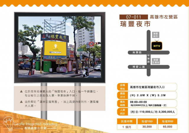 高雄市左營區 瑞豐夜市 戶外LED電視牆